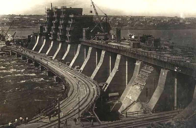Днепрогэс, строительство. Фото 1934 года